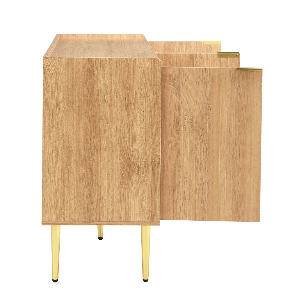 CREDENZA 140x38x75 cm in MDF naturale con 4 ante