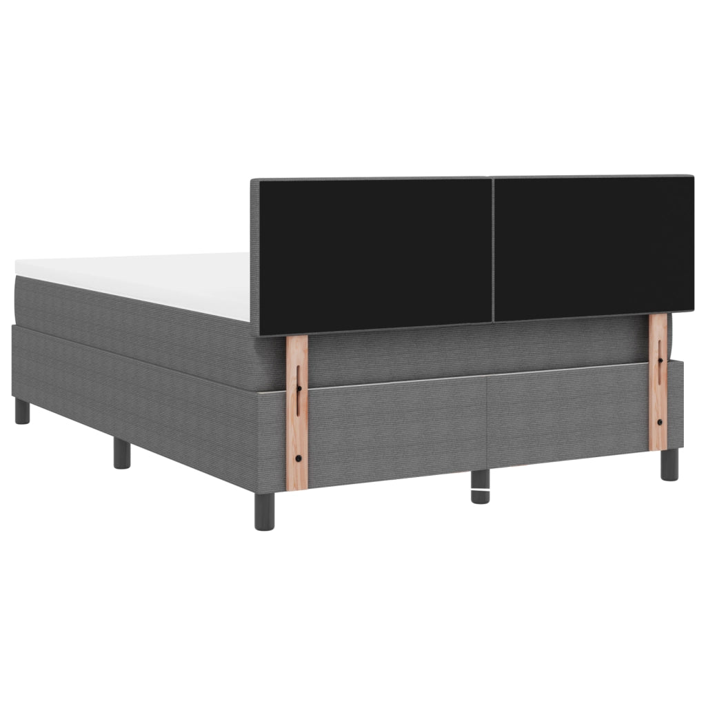 Letto con Box Spring e Materasso Grigio Chiaro 140x200 cm Tessuto a Costine