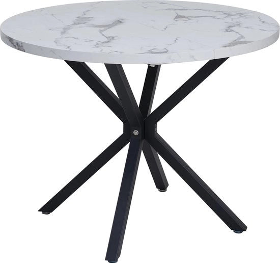 Tavolo Cucina Rond in Marmo Nero - Dimensioni 76x100x100CM