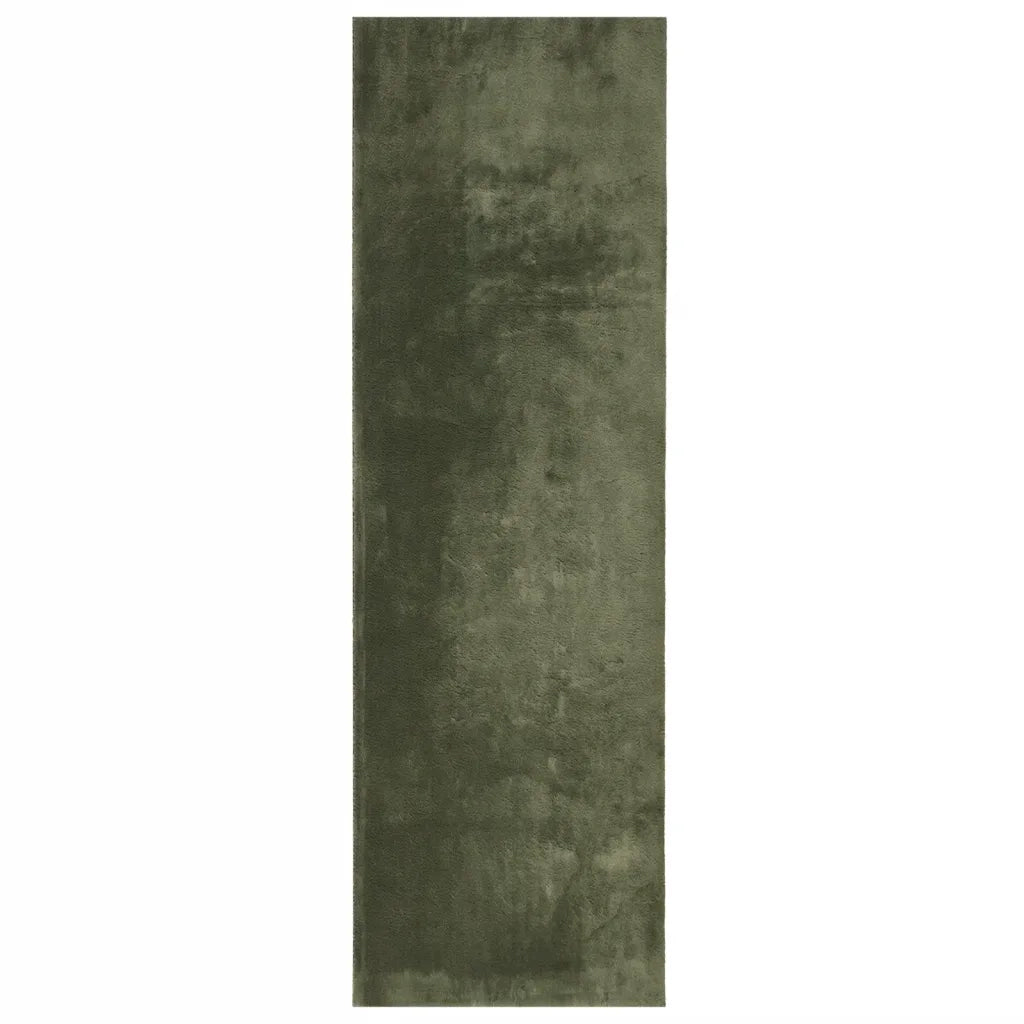 Tappeto del soggiorno | Tappeto Pelo Corto HUARTE Morbido Lavabile Verde Bosco 80x250cm