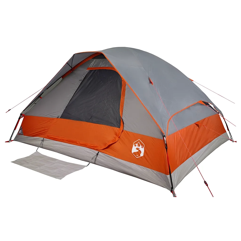 Tenda da Campeggio a Cupola 6 Persone Grigio e Arancione 94783