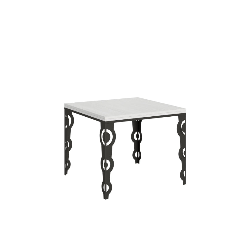 Tavolo apribile 90x90/180 cm Karamay Libra telaio Antracite - Bianco Frassino