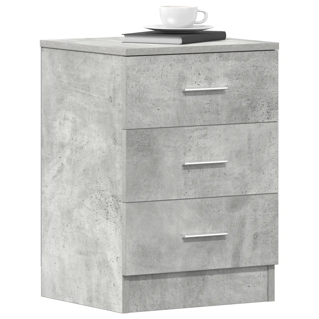 Comodini 2 pz Grigio Cemento 38x35x56 cm in Legno Multistrato 800459