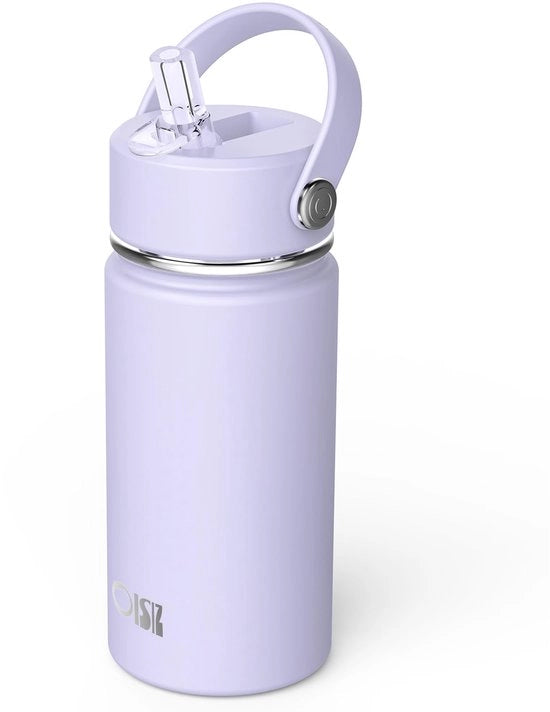 Bicchiere Isolante per Bambini 420 ml con Stelo, Flessa di Acqua Termica per Bambini, Bicchiere di Acciaio Inossidabile Reutilizzabile, Flessa di Acqua Sottovuoto, Mantieni Fresco per 24 Ore