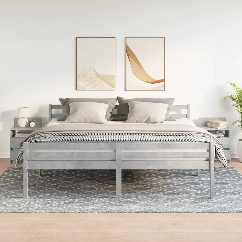 Comodini 2 pz con 2 Cassetti Grigio Cemento 40x33x60 cm 858567
