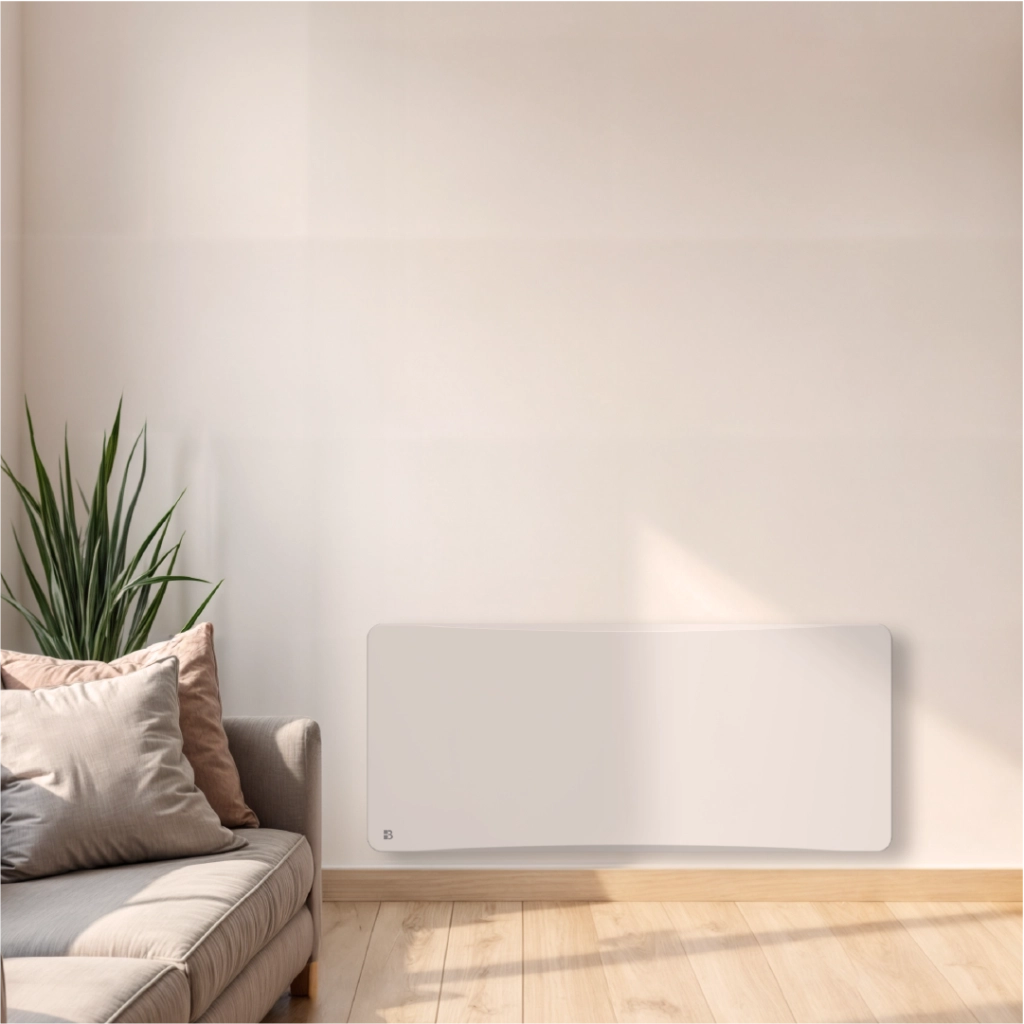 Radiatore elettrico fisso ad inerzia secca ghisa + pellicola + plug & play 2000W ALMEA orizzontale bianco
