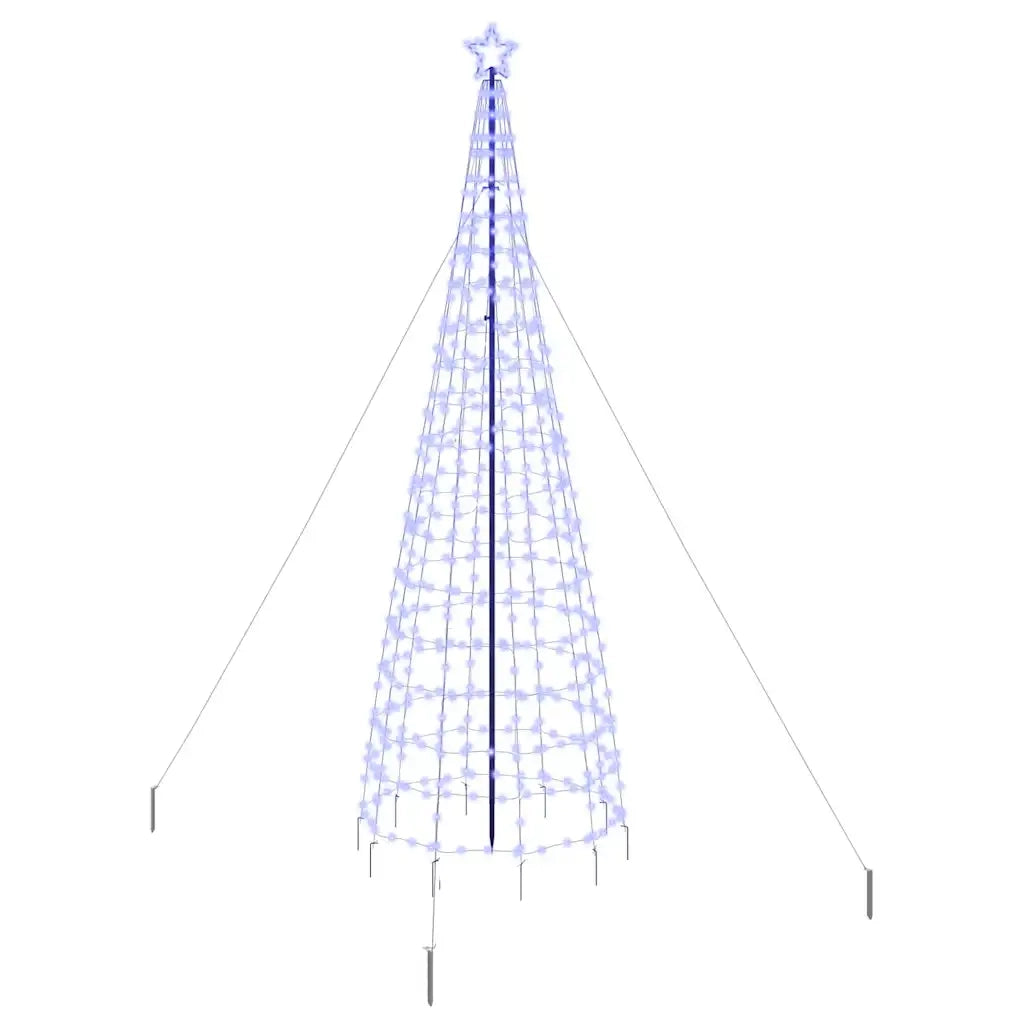 Albero di Natale | Decorazioni natalizie LED con picchetti per il terreno Blu 400 cm