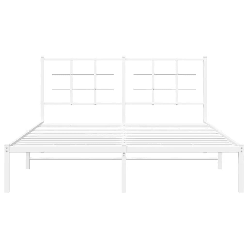 Giroletto con Testiera Metallo Bianco 150x200 cm 355612