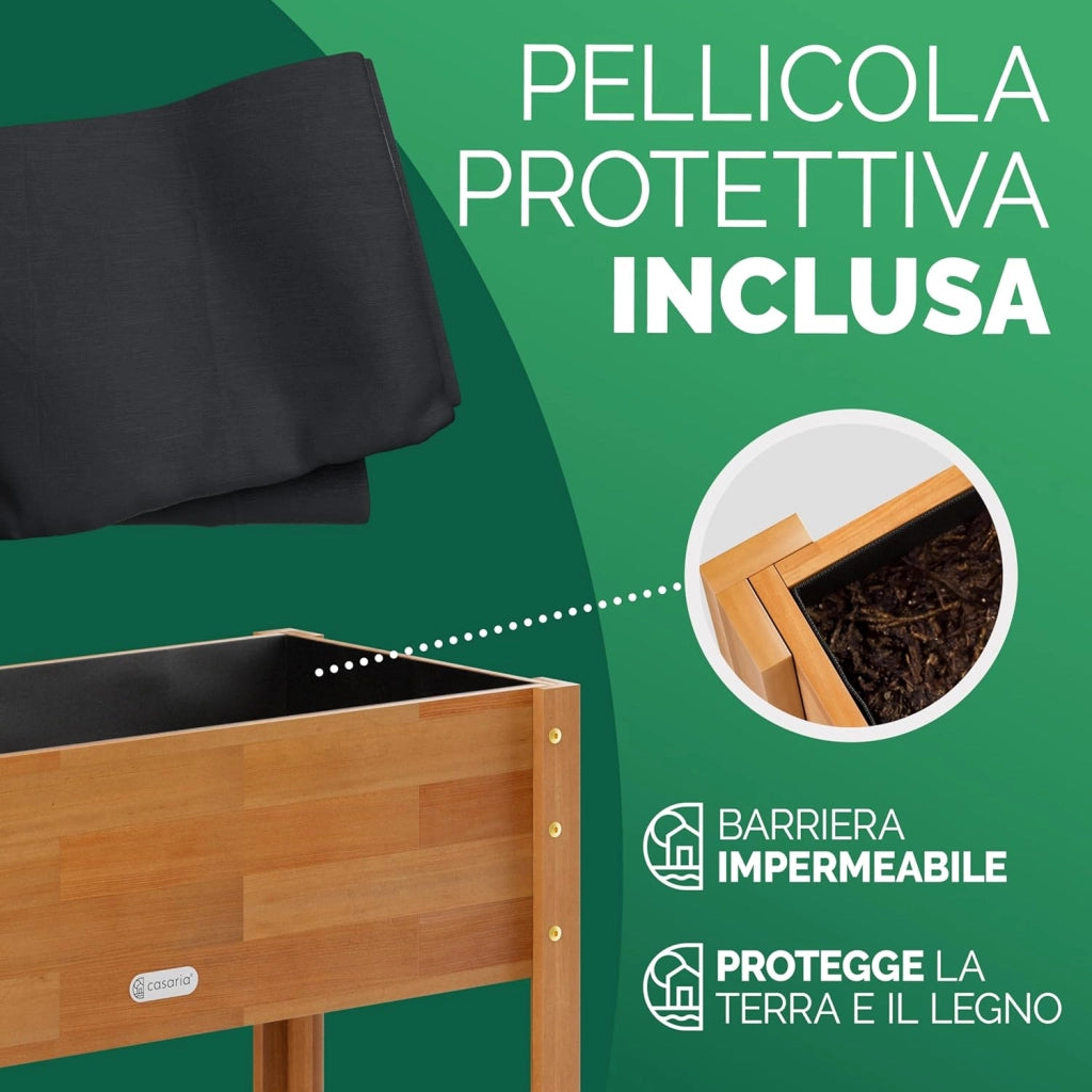 ® Aiuola Rialzata 100x40x84cm in Acacia Certificata FSC® 2 Livelli Orto Urbano in Cassetta Fioriera Giardinaggio Balcone