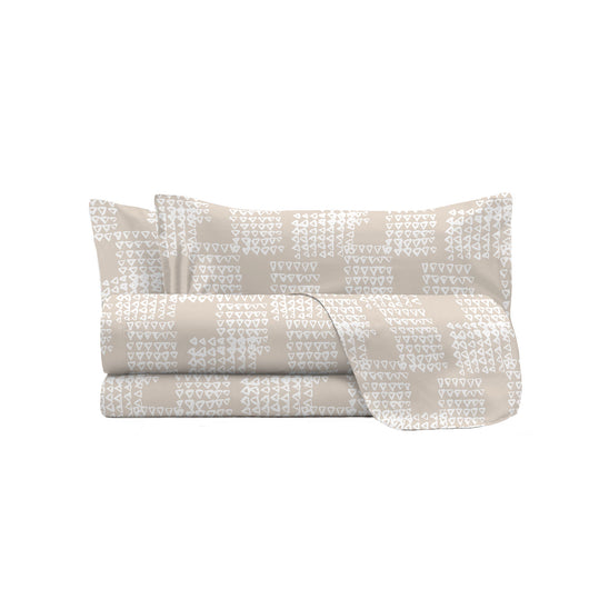 Set Lenzuola Matrimoniale con Stampa Sopra Sotto e Federe Linea River Kura