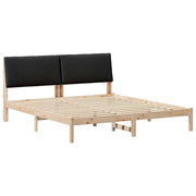 Letto matrimoniale | Letto per adulti | Struttura del Letto con testiera Marrone e nero 180 x 200 cm