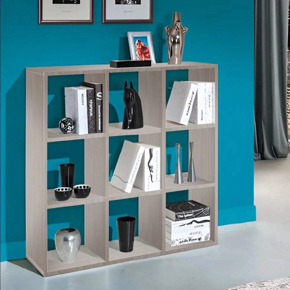 Libreria 9 vani a giorno olmo perla Hawai 106x32x106H