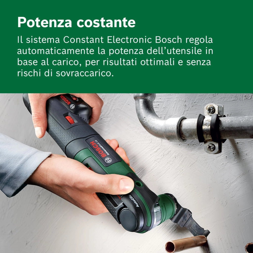 Bosch Home and Garden 0603104000 AdvancedMulti 18 Utensile Multifunzione, Senza Batteria, 18 V, Verde