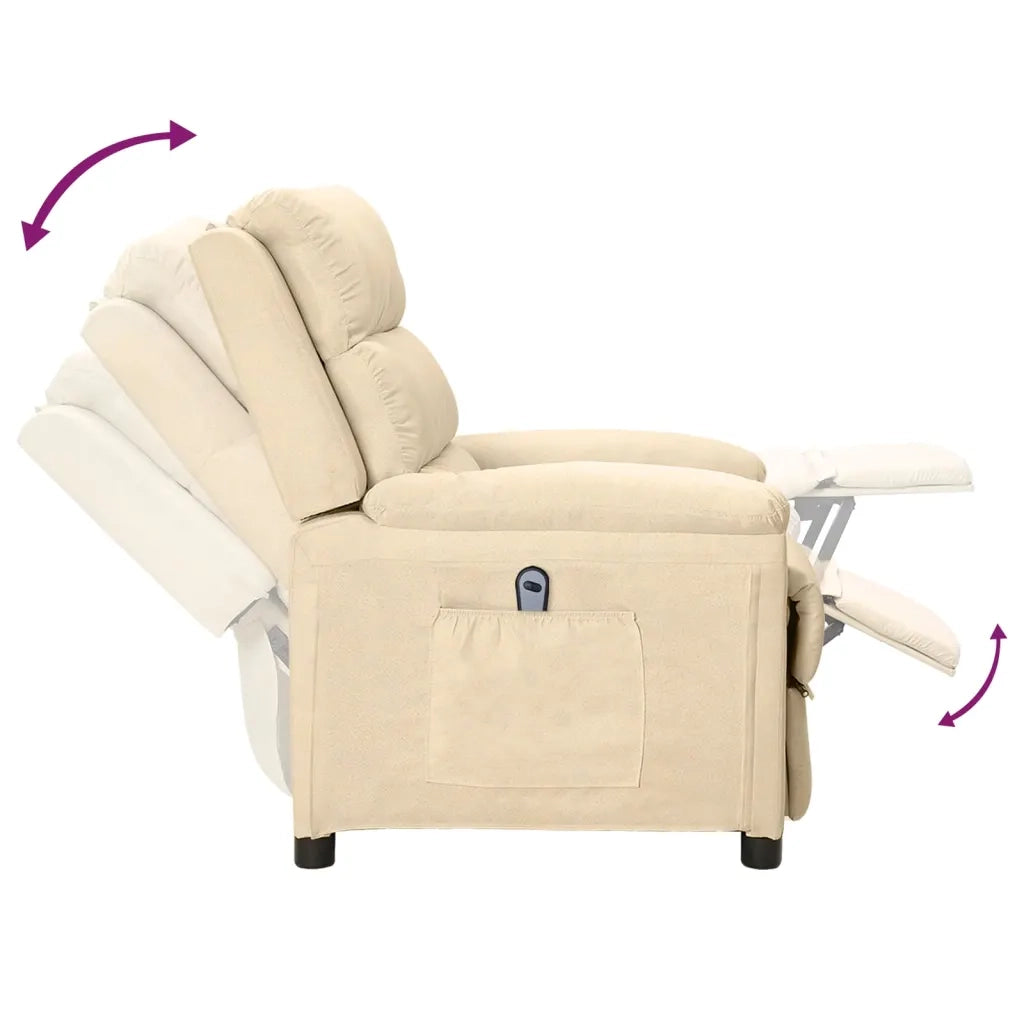 Poltrona Elettrica Reclinabile Crema in Tessuto cod mxl 7975