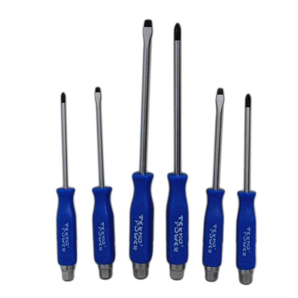 Trade Shop - 6 Cacciaviti Cacciavite Battente Giraviti Taglio Croce Cromo Vanadio Manico -