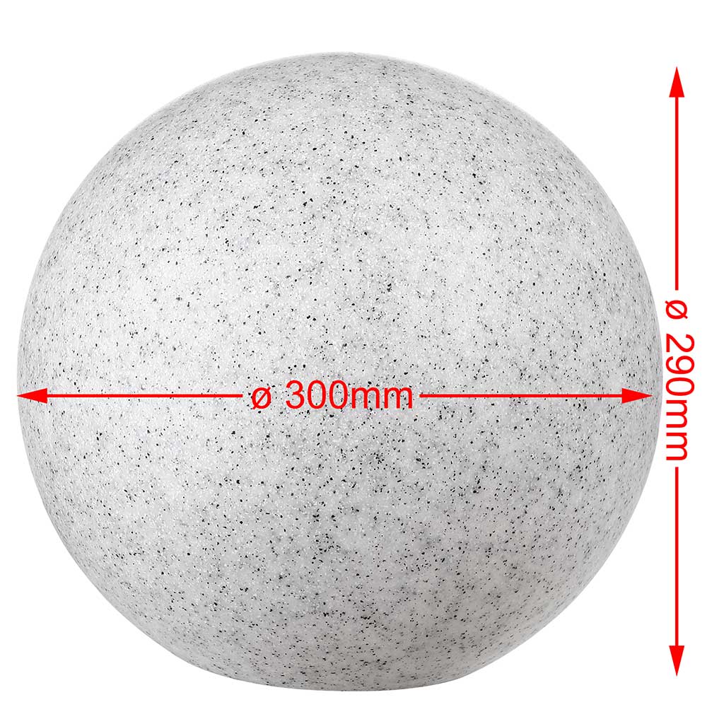 Lampada Sfera Giardino 30cm Luce Illuminazione Esterno Attacc E27 Effetto Pietra