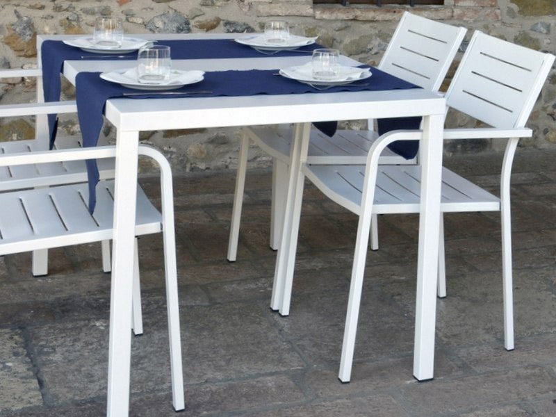 Tavolo da Giardino 188x88x75 cm in Acciaio RD Italia Dorio 190X90 Bianco