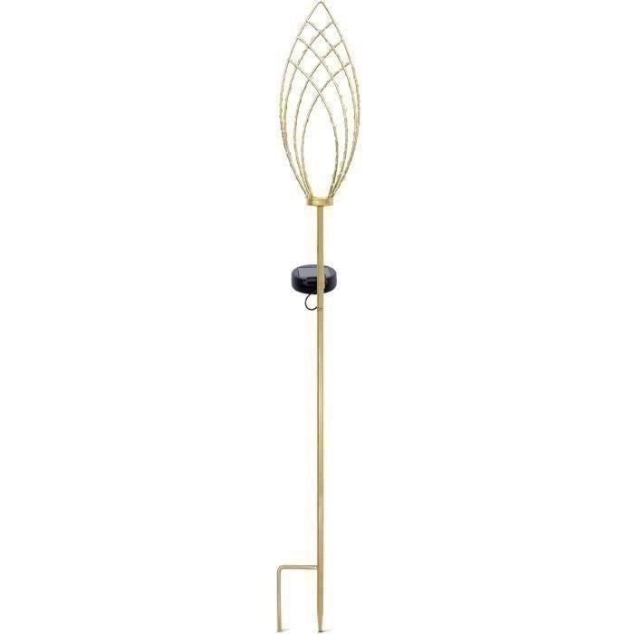 Lanterna solare - GARDEN ID Epi Gold - 11 h81 cm - Autonomia 6-8 ore - Tasto on/off - Batteria AAA ricaricabile.