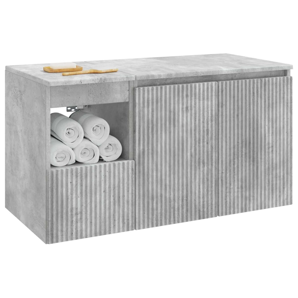 Set di mobili per il bagno 2 pz Grigio Cemento 3404117