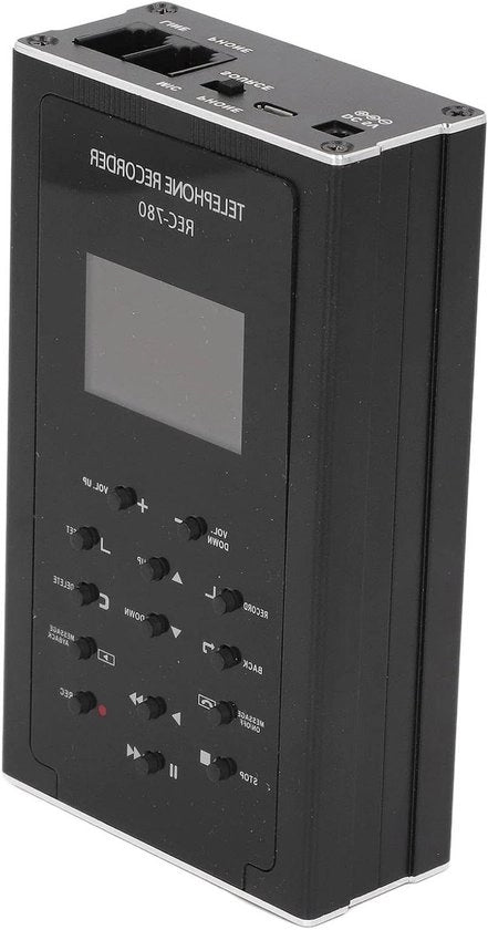 Apparecchio per registrazione automatica e manuale della telefonata - 32 GB di memoria - Multifunzionale - Supporto per telefoni analogici, VoIP e digitali - 100-240V