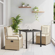 Set da Pranzo per Giardino 3 pcs Beige e Bianco Crema 3381009