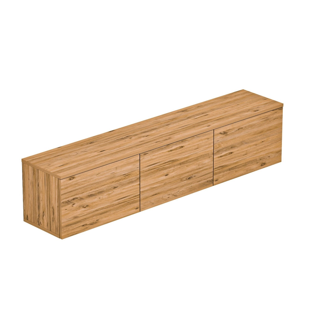 Porta TV sospeso in legno "Neon" con illuminazione LED - 160 x 32 x 35 cm - Marrone chiaro
