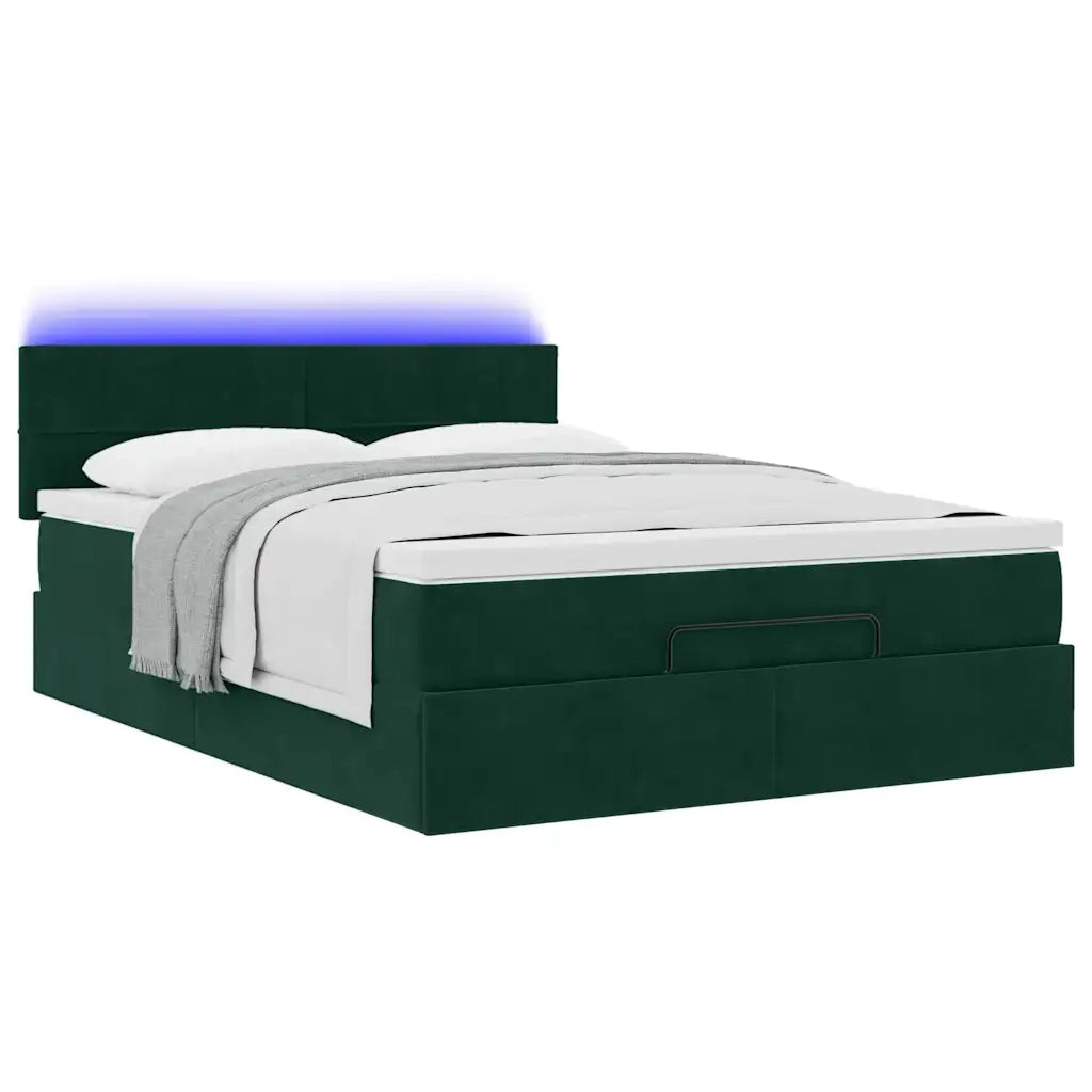 Struttura Letto Pouf con Materasso 140x190 cm in Velluto 3312623
