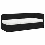 Letto singolo | Letto per adulti | Cornice del letto ad angolo Nero 80 x 200 cm Tessuto