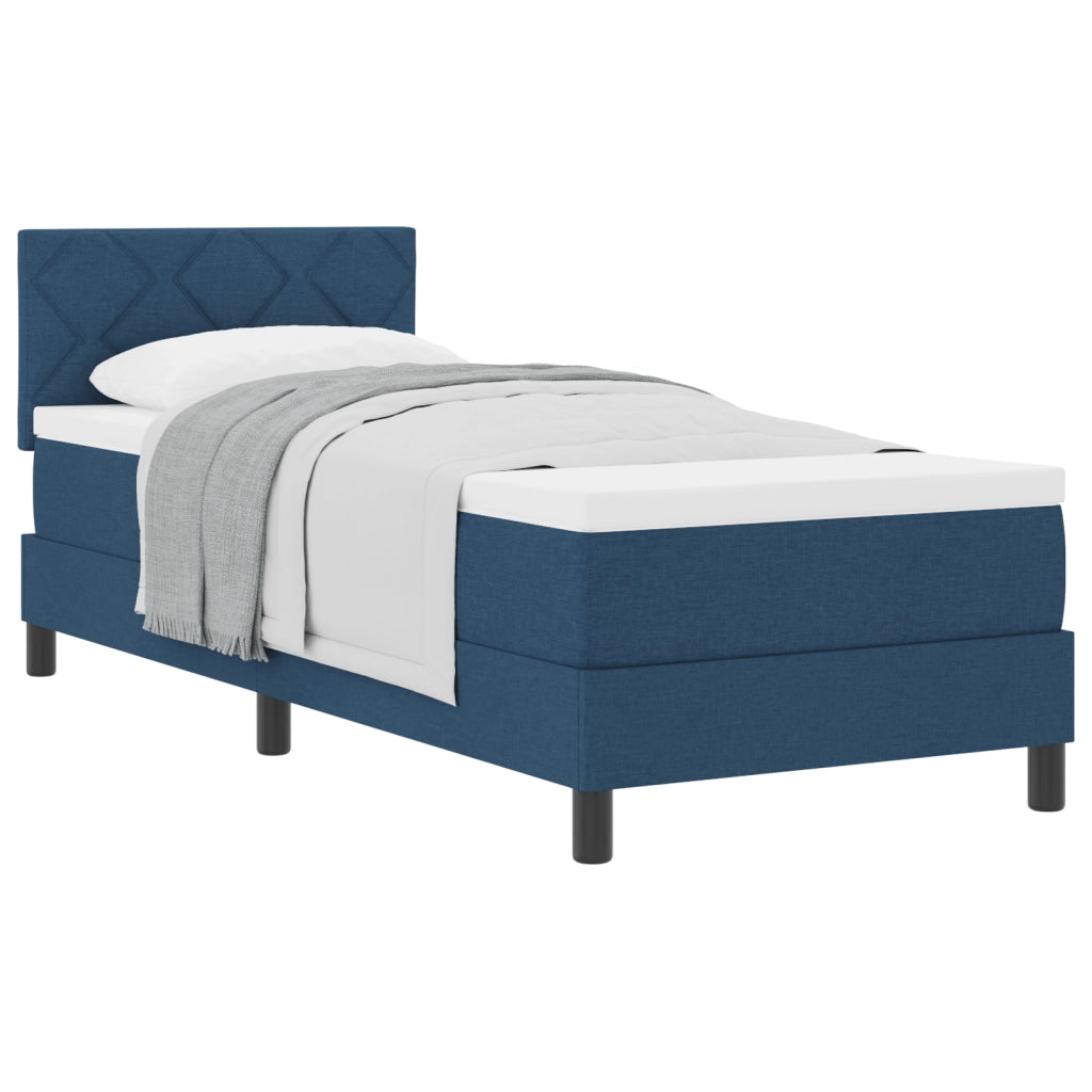 letto a box con materasso blu 80x200 cm in tessuto