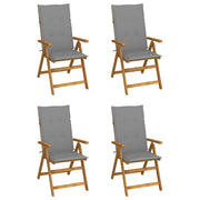 Sedie da Giardino Reclinabili 4 pz con Cuscini Massello Acacia cod mxl 15171