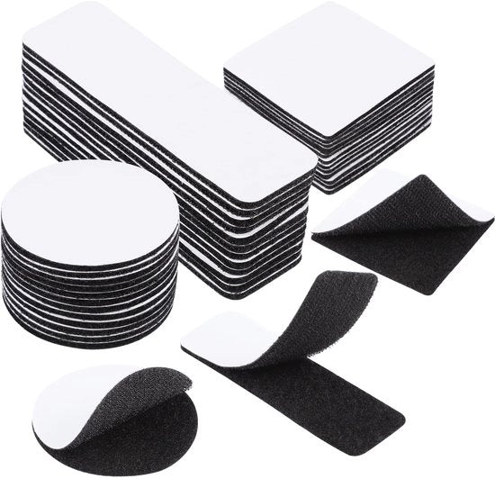 Yoosso Klittenband, autoadesivo, extra resistente, 3 stili, chiusura a clip autoadesiva, senza perforazione, per muri, pavimenti, porte in metallo, 36 pezzi, nero