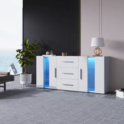 Mobile TV Basso con LED ¨C Xylo ¨C Bianco, Legno, 140x35x70