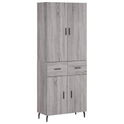 Buffet credenza cassettiera armadio mobile contenitore organizer cucina soggiorno salotto rovere Sonoma alto 69,5 x 34 x 180 cm legno ingegnerizzato grigio 02_0035416