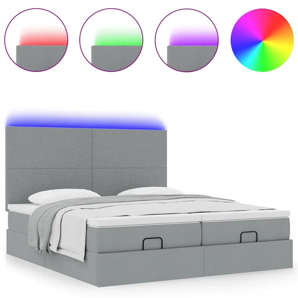 Struttura Letto Pouf con Materassi 180x200 cm in Tessuto 3314520