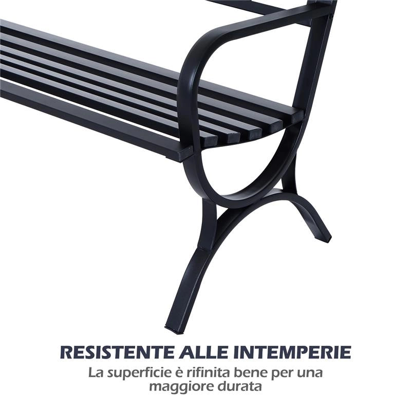 PANCHINA DA ESTERNO IN GHISA LAVORATA NERO 127 X 60 X 85 CM