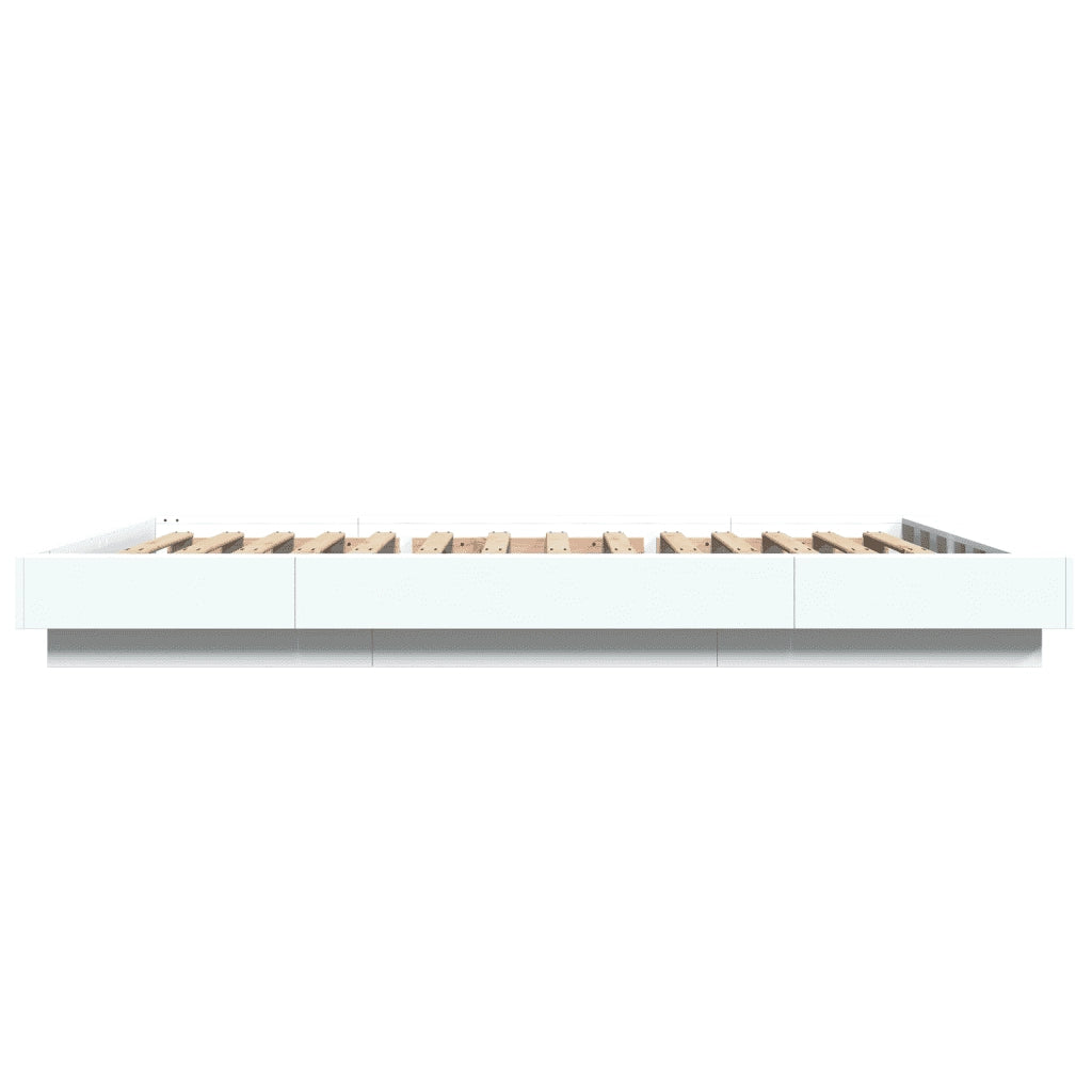 Giroletto con Luci LED-Struttura Letto Bianco 120x200 cm in Legno Multistrato