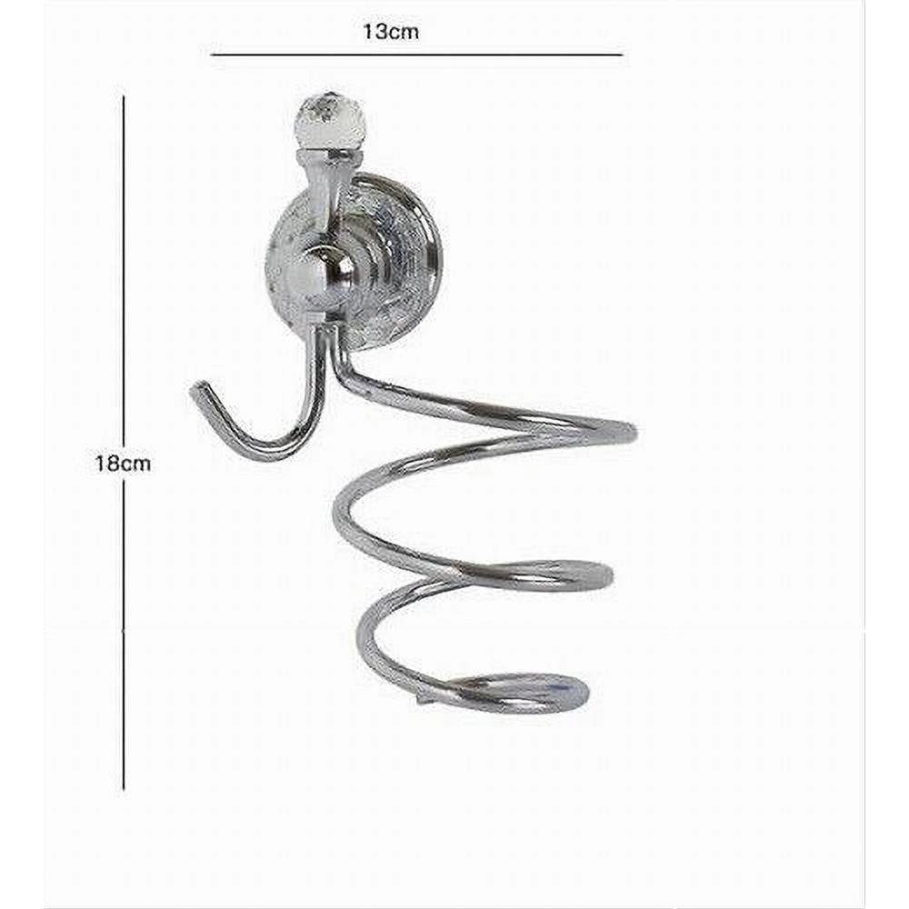 Trade Shop - Porta Phon Asciugacapelli Supporto Montaggio A Parete Arredo Bagno Crystal 52833 -