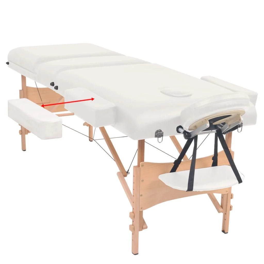 Lettino da massaggio pieghevole a 3 sezioni spessore 10 cm bianco 02_0001868