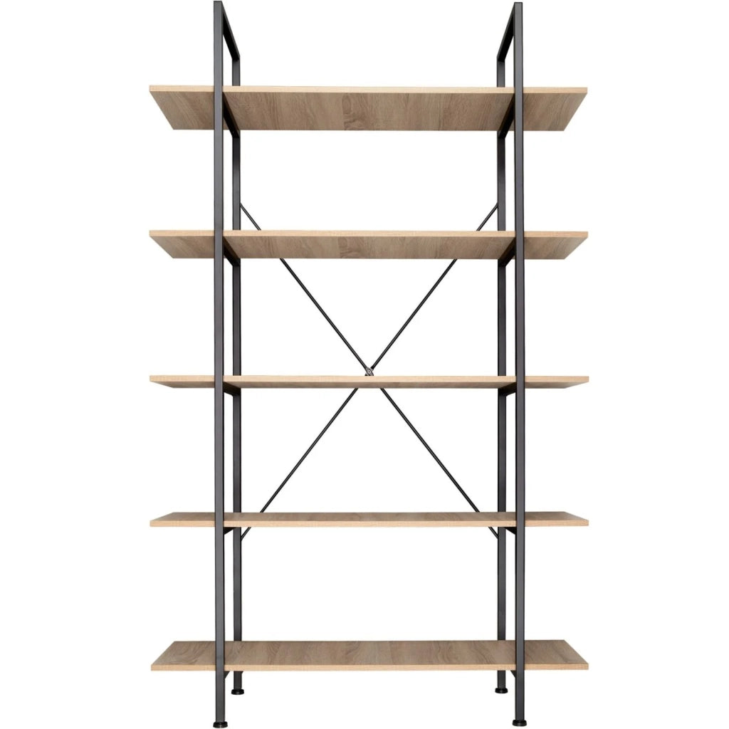 Libreria grande in stile industriale/vintage con 5 ripiani 179,5 cm beige 08_0000255