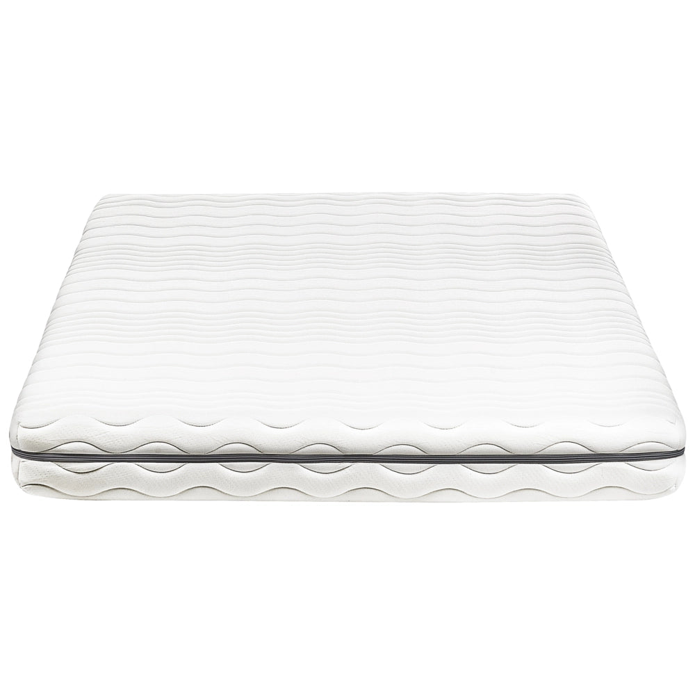 Materasso matrimoniale Memory Foam Imbottitura Poliestere Sfoderabile Bianco 120 x 200 cm massimo comfort