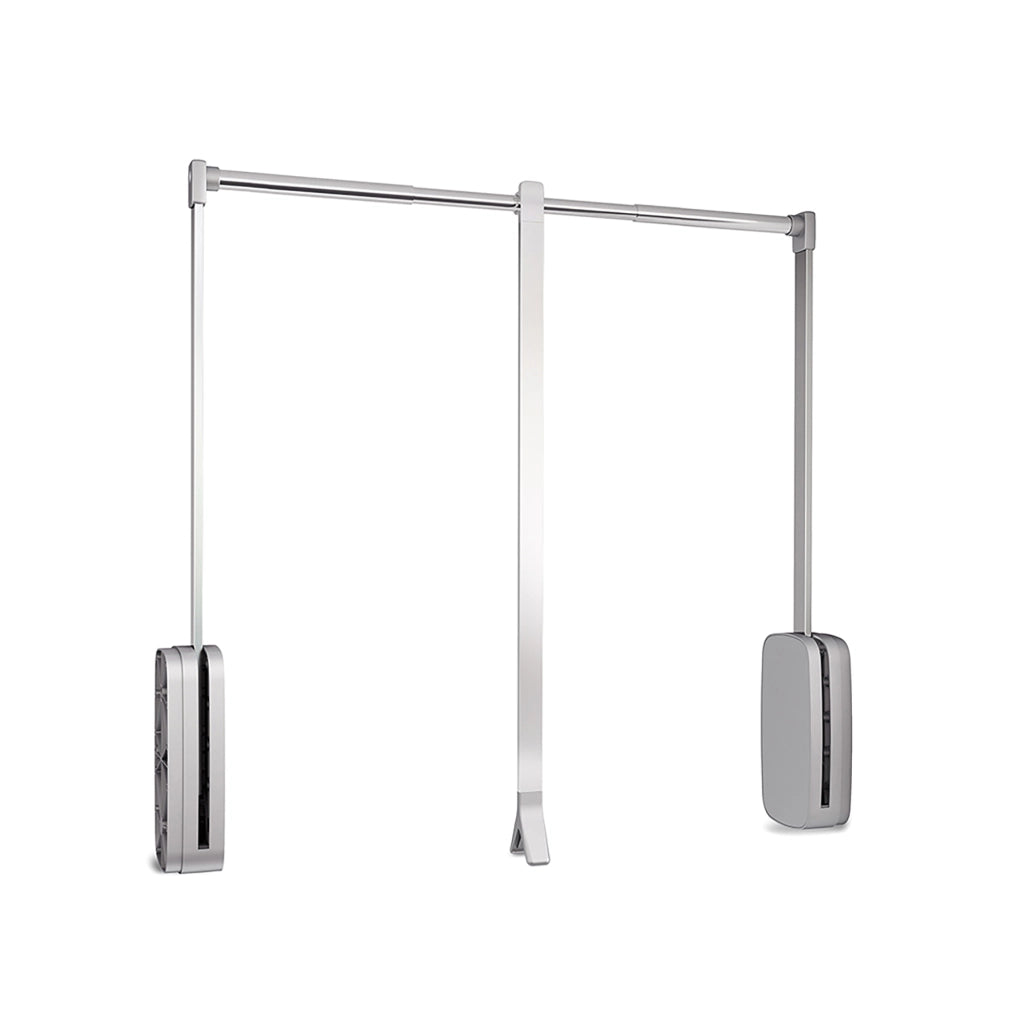 Emuca Appendiabiti per armadio Sling, 830 - 1150, Cromato brillo, Acciaio e Tecnoplastica, 1 u.