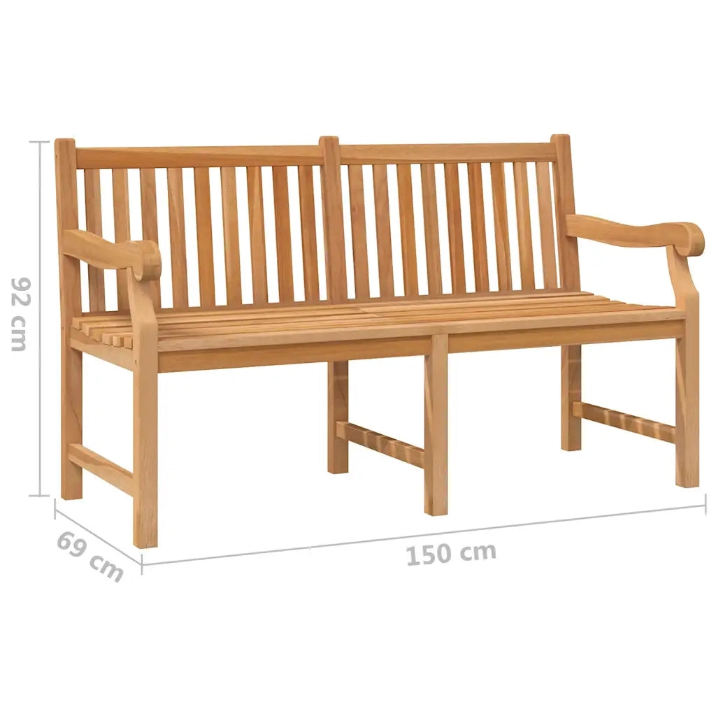 Panca da Giardino 150 cm in Legno Massello di Teak 316639