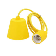 Trade Shop - Portalampada A Sospensione Pendente Lampadario Soffitto E27 Giallo Dt-j01 1 Mt -