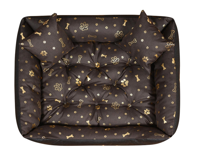 AIO FACTORY Cuccia per cani 75x65 cm impermeabile Golden Bones Cuscino per cani