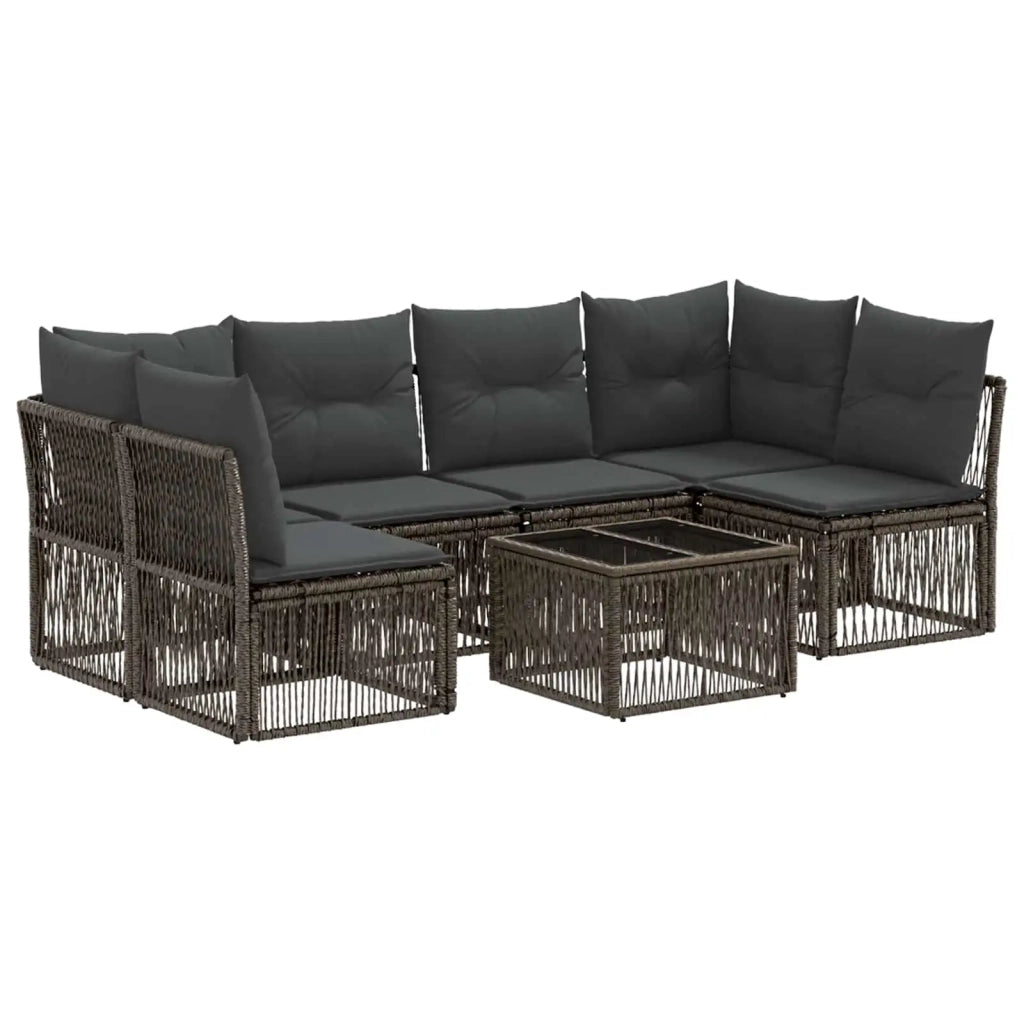 Set Divano da Giardino 7 pcs Grigio polyrattan 3434162