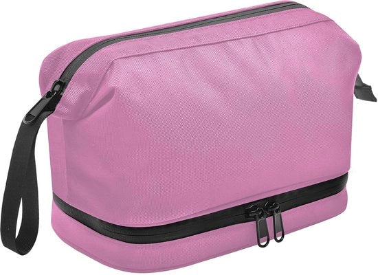 toilette impermeabile, toilette con scomparto asciutto/umido, toilette compatta per articoli da toeletta e igienico personale (rosa)