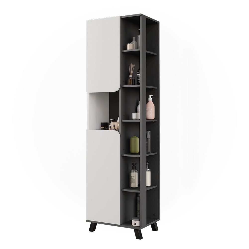 Vicco Mobile alto Antracite/bianco 50 x 175 cm con 2 porte
