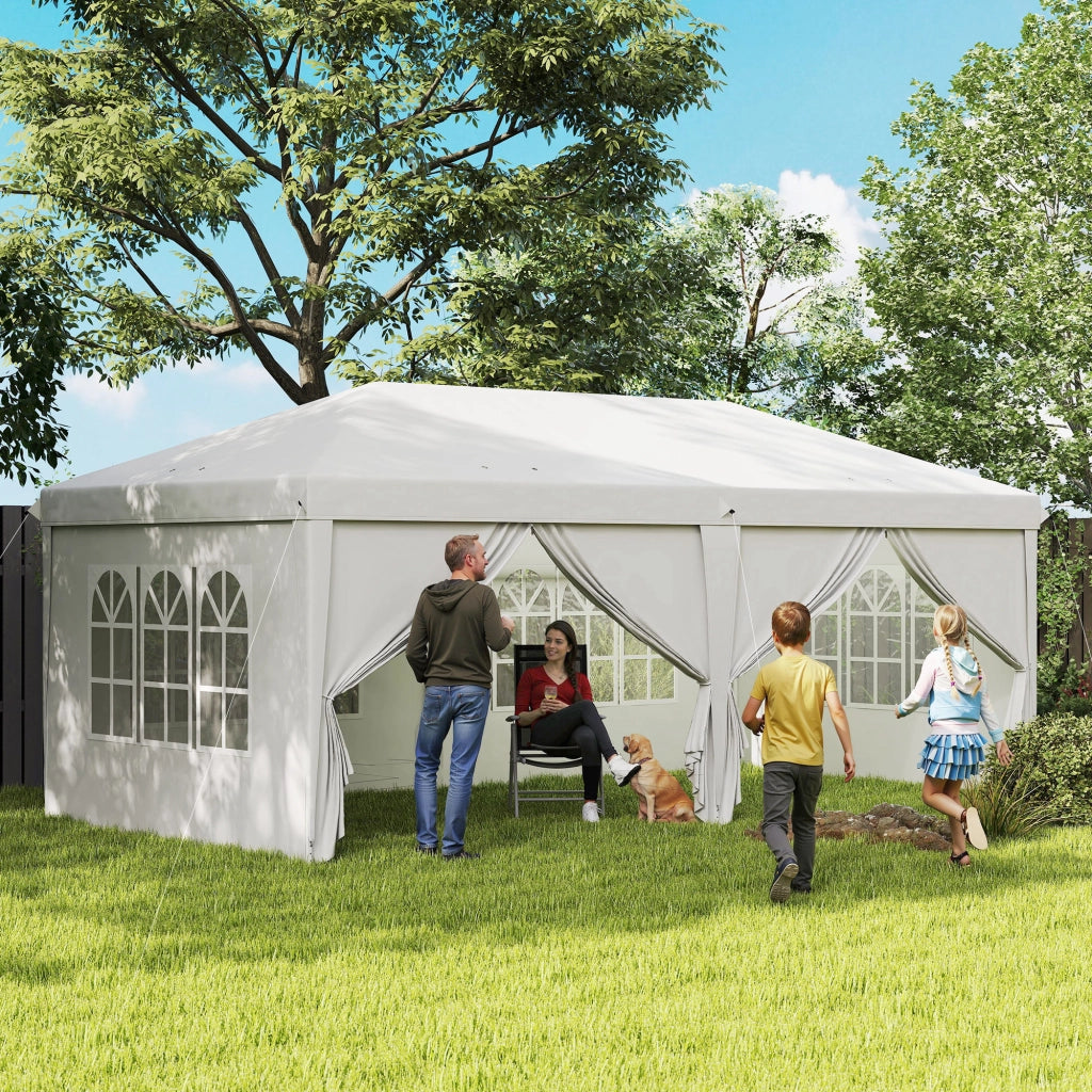 Tenda da giardino pieghevole ¨C zephmum ¨C 5.85x2.95x2.7 m bianco
