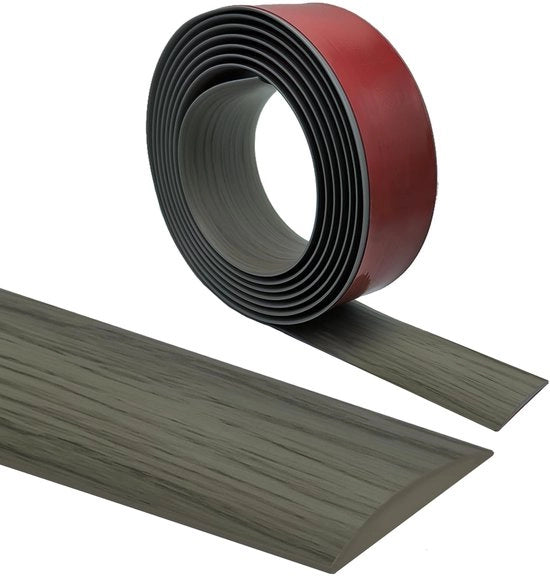 Profilo di transizione autoadesivo in PVC | Transizione per pavimenti | Striscia di copertura impermeabile, non perforata | Disegno a mosaico di legno grigio, 5 cm di larghezza, 1 m di lunghezza