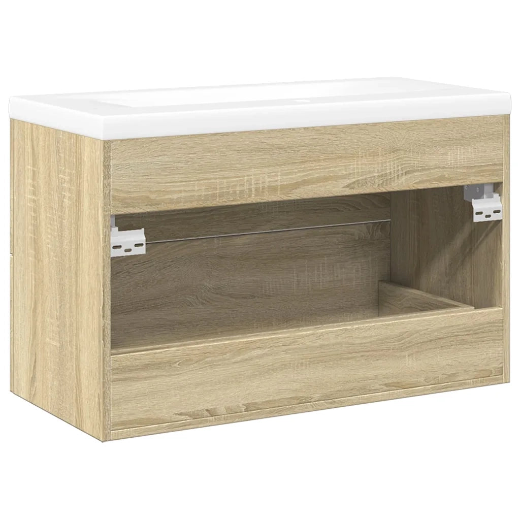 Set Mobili da Bagno | Armadio da bagno 2 pz Rovere Sonoma in Legno Multistrato